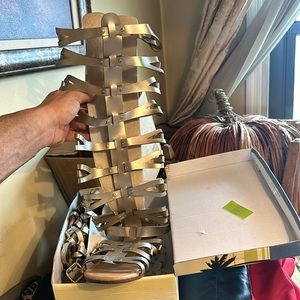 Gladiator boots silver